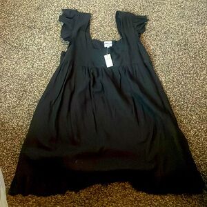 NWT Aerie Black Size Medium Linen Dress (above knee dress) with pockets